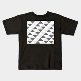 Abstract Triangles pattern - gray and white. Kids T-Shirt